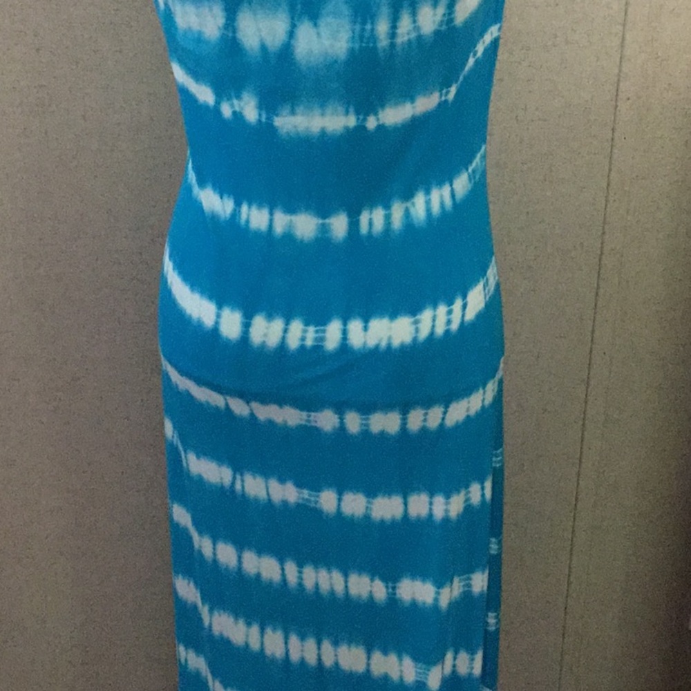 Blue sleeveless Tie Dye Maxi Dress Brand I.N.C. - Picture 13 of 16